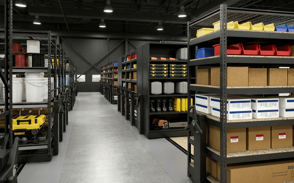 High-Density Mobile Aisle Storage